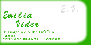 emilia vider business card